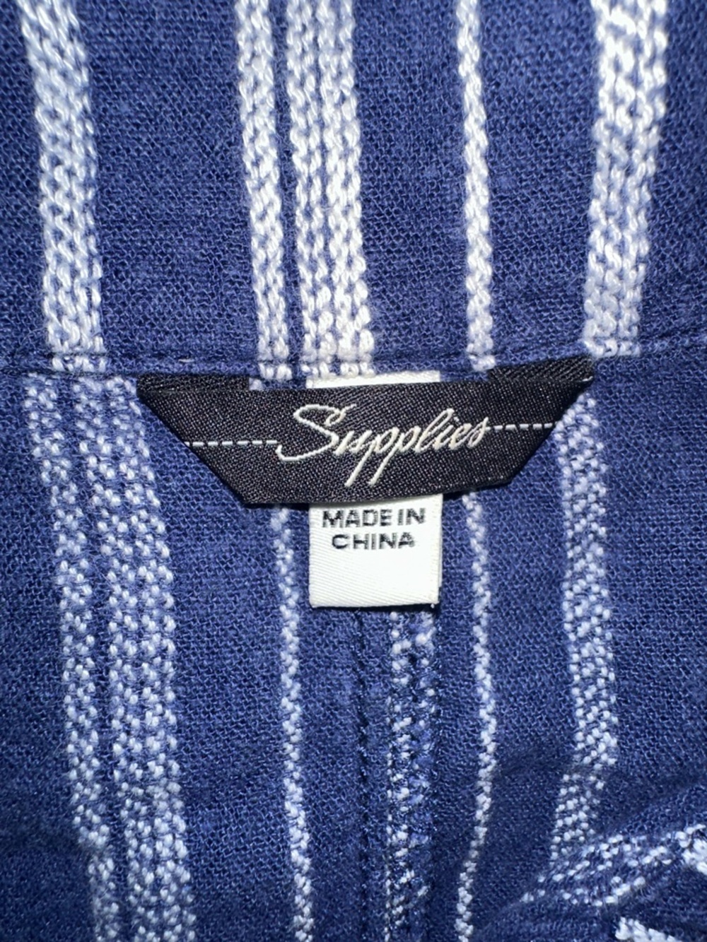 Striped Navy Utility Button-Up Jacket - Picture 10 of 12